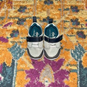 See Kai Run White and Navy Baby Shoes